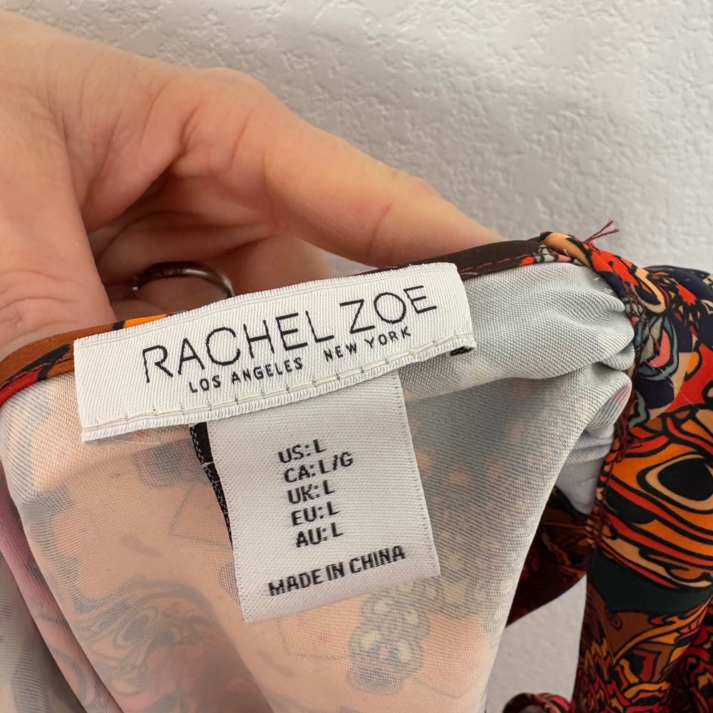 Rachel Zoe Patchwork Print Halter Neck Tie Back Tank Top Womens Large - Picture 5 of 5